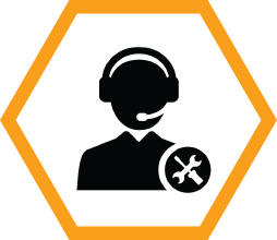 Icon of tech support rep providing support for specialized industrial automation solutions
